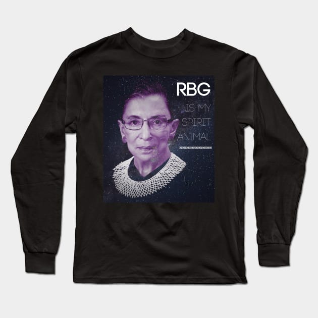 Ruth Bader Ginsburg is my Spirit Animal Long Sleeve T-Shirt by wanderingteez